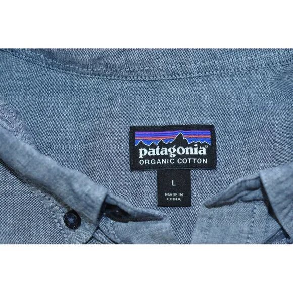 Patagonia Bluffside Men's Shirt Size L Organic Cotton Lightweight Short Sleeve - Picture 7 of 12